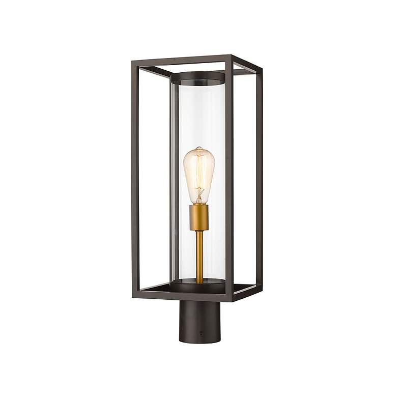 Image 7 Z-Lite Outdoor Post Mount Fixture in Deep Bronze + Outdoor Brass Finish more views