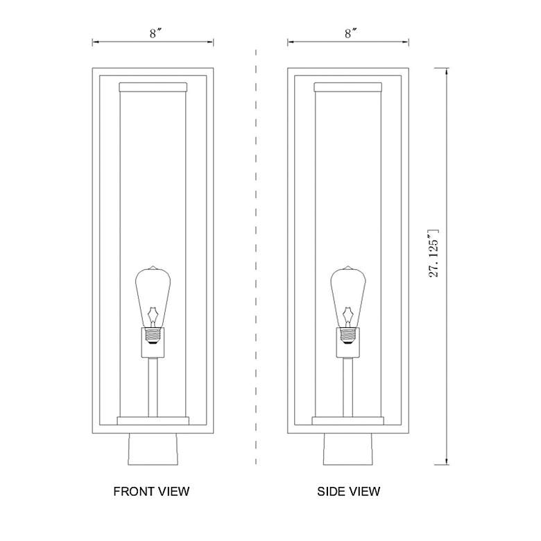 Image 6 Z-Lite Outdoor Post Mount Fixture in Deep Bronze + Outdoor Brass Finish more views