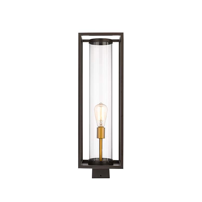 Image 7 Z-Lite Outdoor Post Mount Fixture in Deep Bronze + Outdoor Brass Finish more views