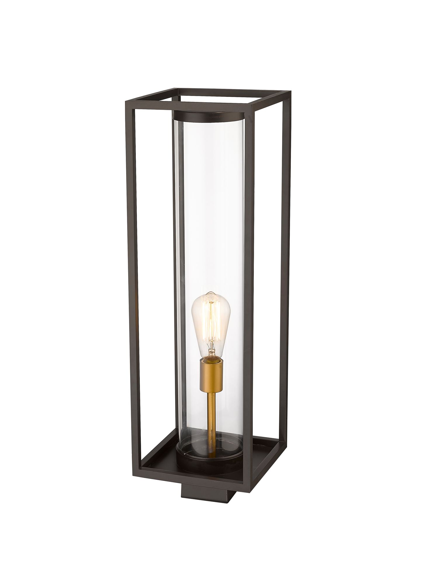 Z-Lite Outdoor Post Mount Fixture in Deep Bronze + Outdoor Brass Finish