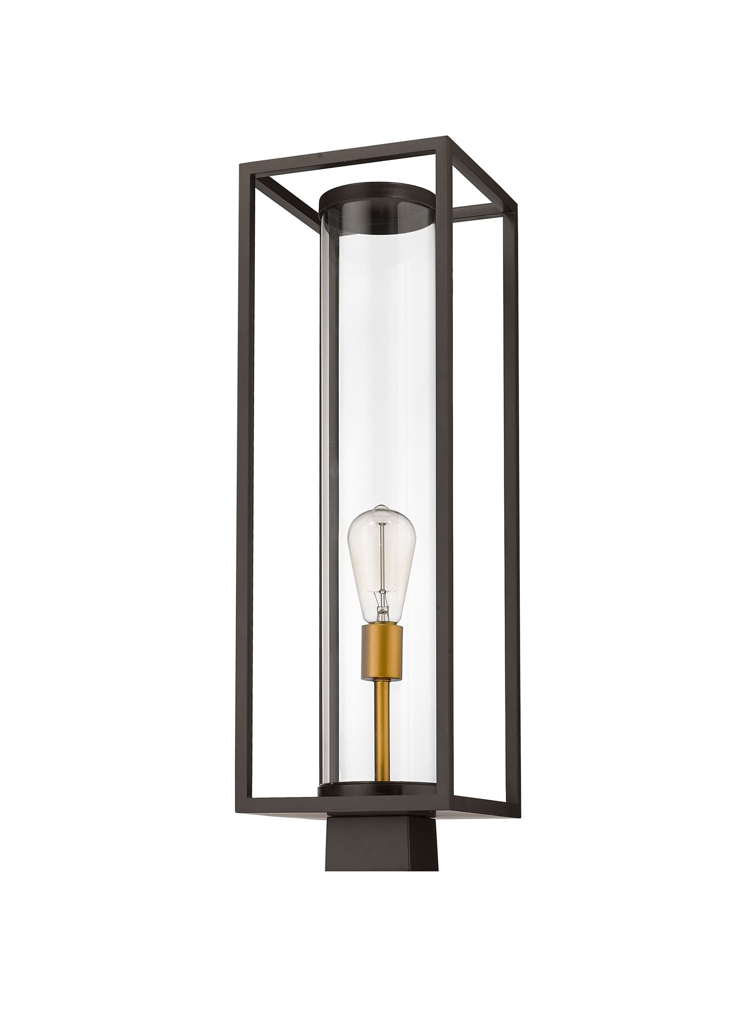 Z-Lite Outdoor Post Mount Fixture in Deep Bronze + Outdoor Brass Finish