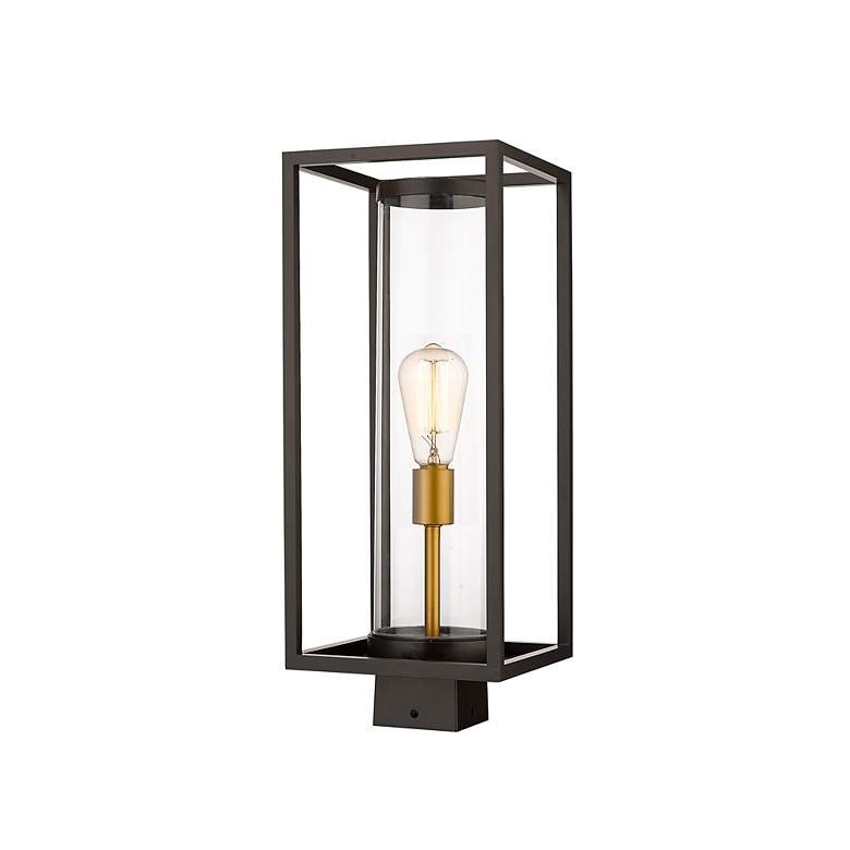 Image 3 Z-Lite Outdoor Post Mount Fixture in Deep Bronze + Outdoor Brass Finish more views