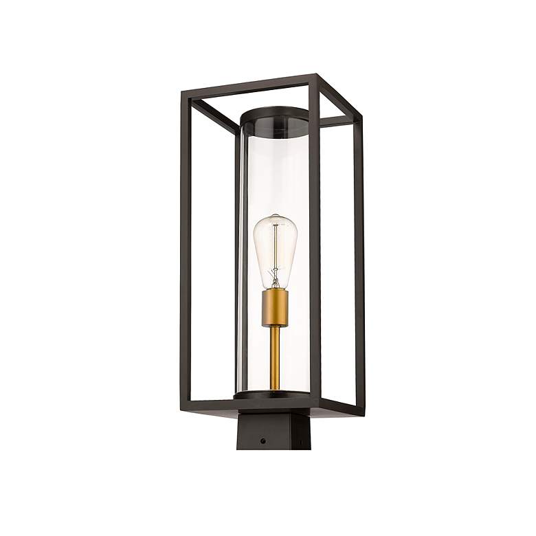 Image 5 Z-Lite Outdoor Post Mount Fixture in Deep Bronze + Outdoor Brass Finish more views