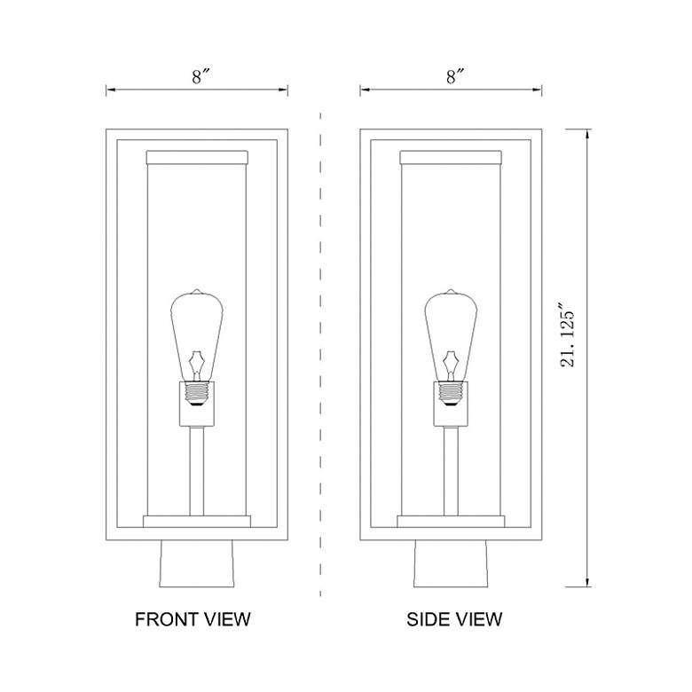 Image 6 Z-Lite Outdoor Post Mount Fixture in Deep Bronze + Outdoor Brass Finish more views