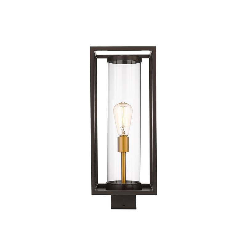 Image 7 Z-Lite Outdoor Post Mount Fixture in Deep Bronze + Outdoor Brass Finish more views