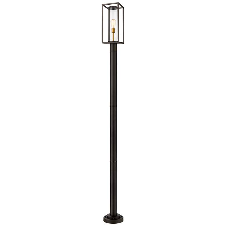 Image 1 Z-Lite Outdoor Post Mounted Fixture in Deep Bronze + Outdoor Brass Finish