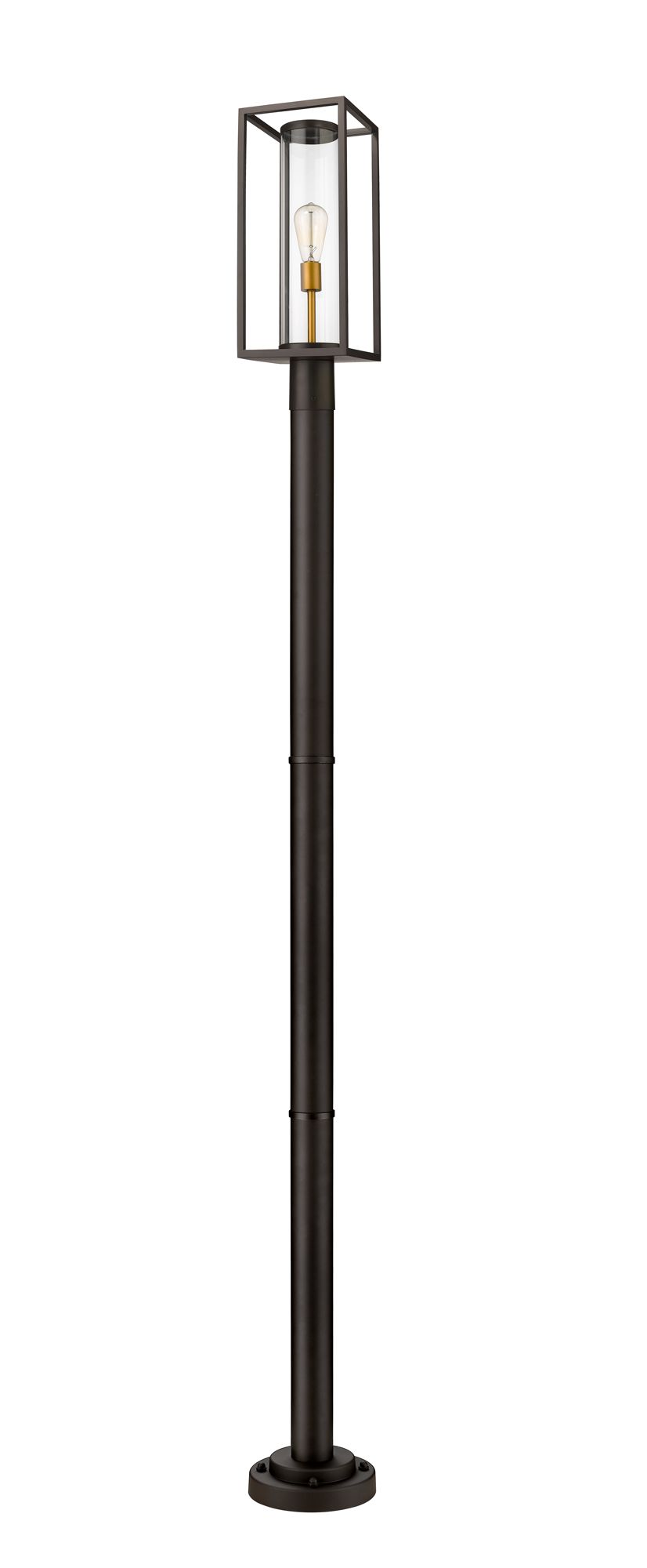 Image 4 Z-Lite Outdoor Post Mounted Fixture in Deep Bronze + Outdoor Brass Finish more views