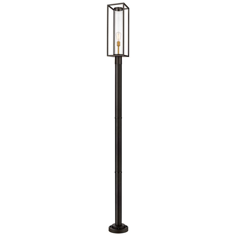 Image 1 Z-Lite Outdoor Post Mounted Fixture in Deep Bronze + Outdoor Brass Finish