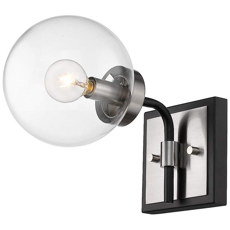 Image 2 Z-Lite Parsons 1 Light Wall Sconce in Matte Black + Brushed Nickel