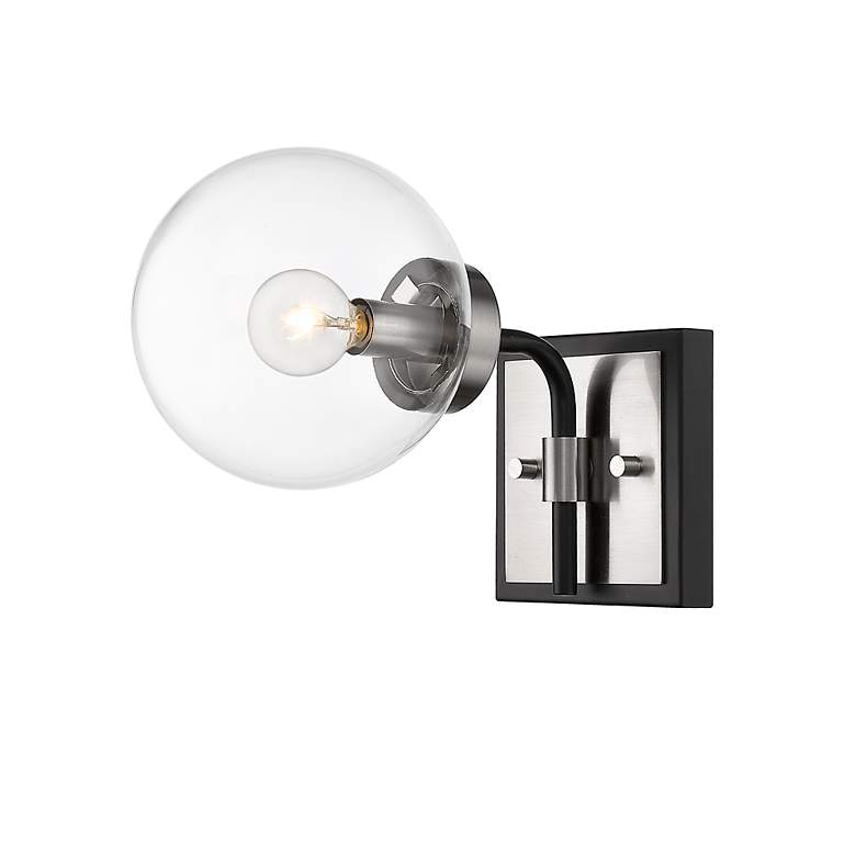 Image 6 Z-Lite Parsons 1 Light Wall Sconce in Matte Black + Brushed Nickel more views