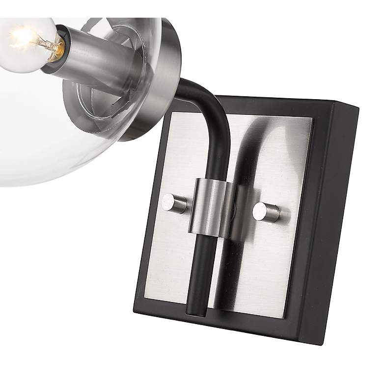 Image 7 Z-Lite Parsons 1 Light Wall Sconce in Matte Black + Brushed Nickel more views