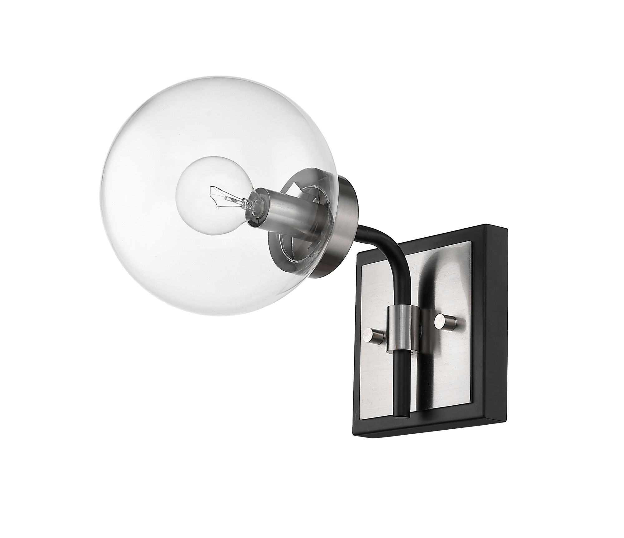 Z-Lite Parsons 1 Light Wall Sconce in Matte Black + Brushed Nickel