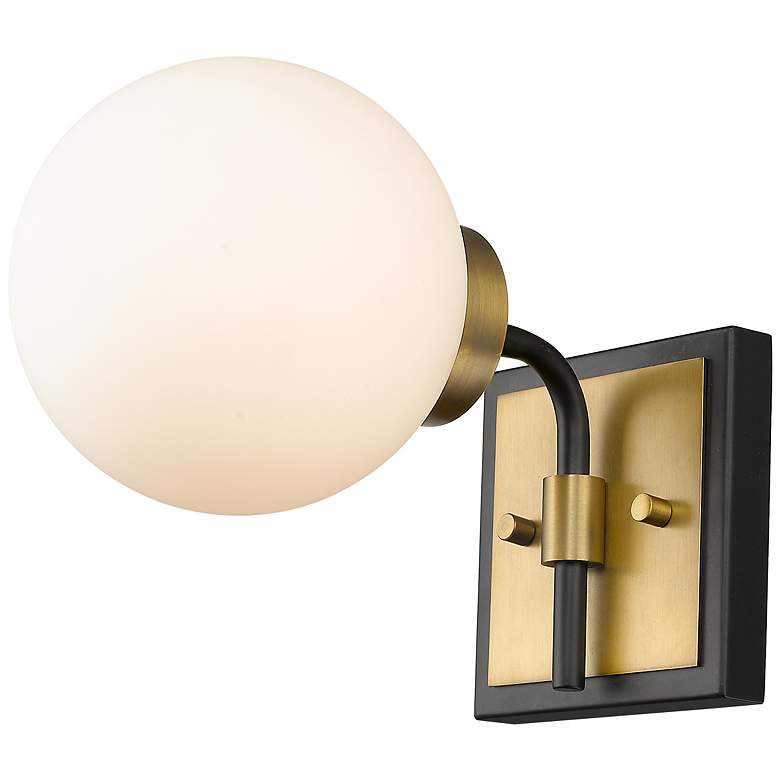 Image 2 Z-Lite Parsons 1 Light Wall Sconce in Matte Black + Olde Brass
