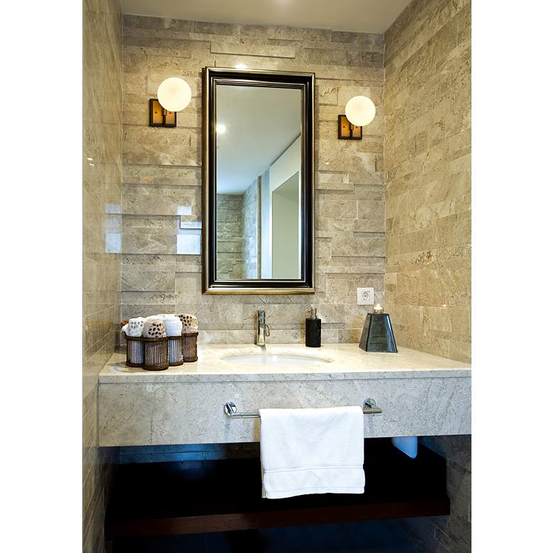 Image 3 Z-Lite Parsons 1 Light Wall Sconce in Matte Black + Olde Brass more views