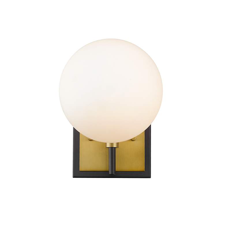 Image 5 Z-Lite Parsons 1 Light Wall Sconce in Matte Black + Olde Brass more views