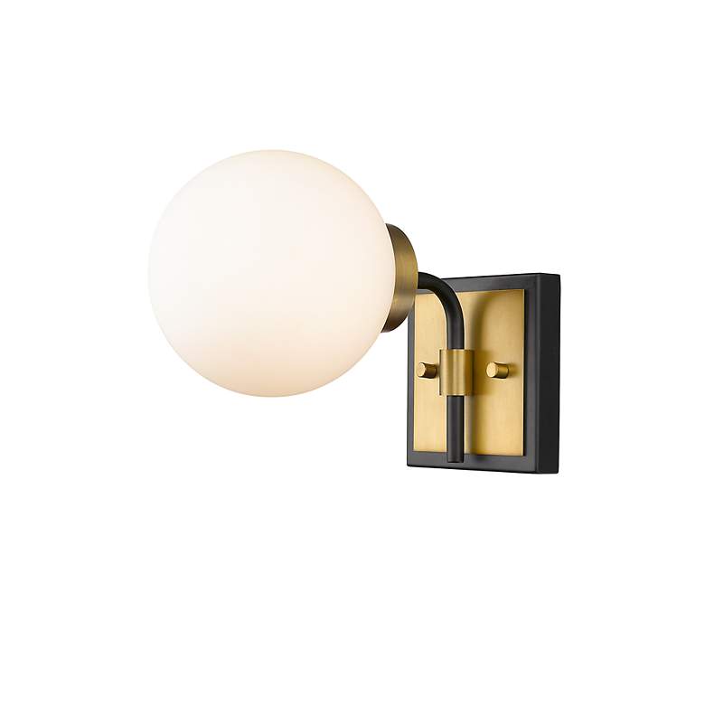 Image 6 Z-Lite Parsons 1 Light Wall Sconce in Matte Black + Olde Brass more views