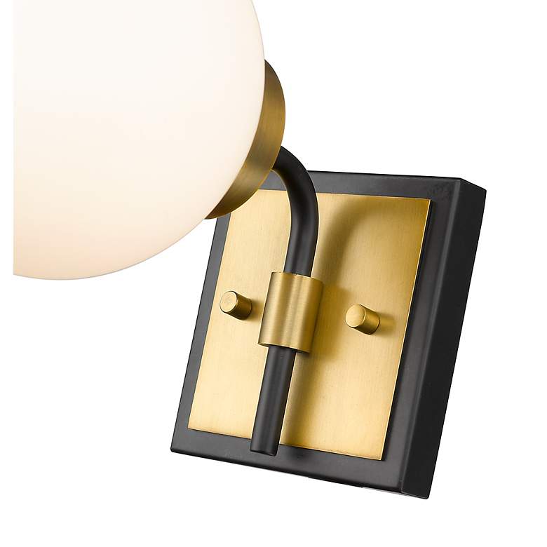 Image 7 Z-Lite Parsons 1 Light Wall Sconce in Matte Black + Olde Brass more views