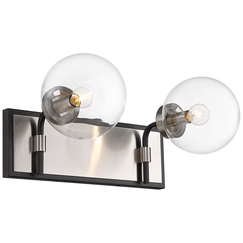 Image 1 Z-Lite Parsons 2 Light Vanity in Matte Black + Brushed Nickel