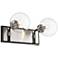 Z-Lite Parsons 2 Light Vanity in Matte Black + Brushed Nickel