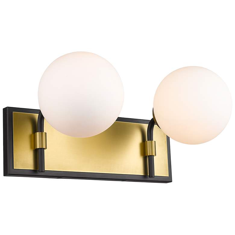 Image 1 Z-Lite Parsons 2 Light Vanity in Matte Black + Olde Brass
