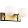 Z-Lite Parsons 2 Light Vanity in Matte Black + Olde Brass