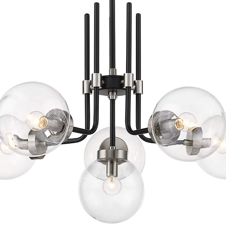 Image 3 Z-Lite Parsons 27 inch Wide Black and Nickel 6-Globe Light Chandelier more views