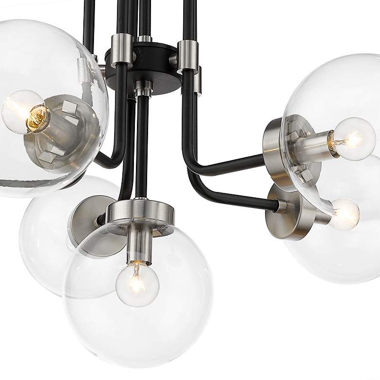 Image 5 Z-Lite Parsons 27" Wide Black and Nickel 6-Globe Light Chandelier more views