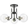1_Z-Lite Parsons 3 Light Semi Flush Mount in Matte Black + Brushed Nickel