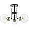 Z-Lite Parsons 3 Light Semi Flush Mount in Matte Black + Brushed Nickel