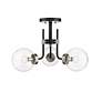 4_Z-Lite Parsons 3 Light Semi Flush Mount in Matte Black + Brushed Nickel more views