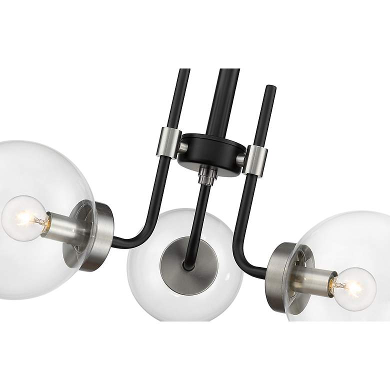 Image 6 Z-Lite Parsons 3 Light Semi Flush Mount in Matte Black + Brushed Nickel more views