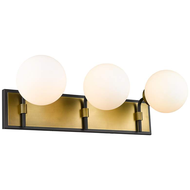 Image 1 Z-Lite Parsons 3 Light Vanity in Matte Black + Olde Brass