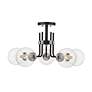 Thumbnail4 of Z-Lite Parsons 5 Light Semi Flush Mount in Matte Black + Brushed Nickel more views