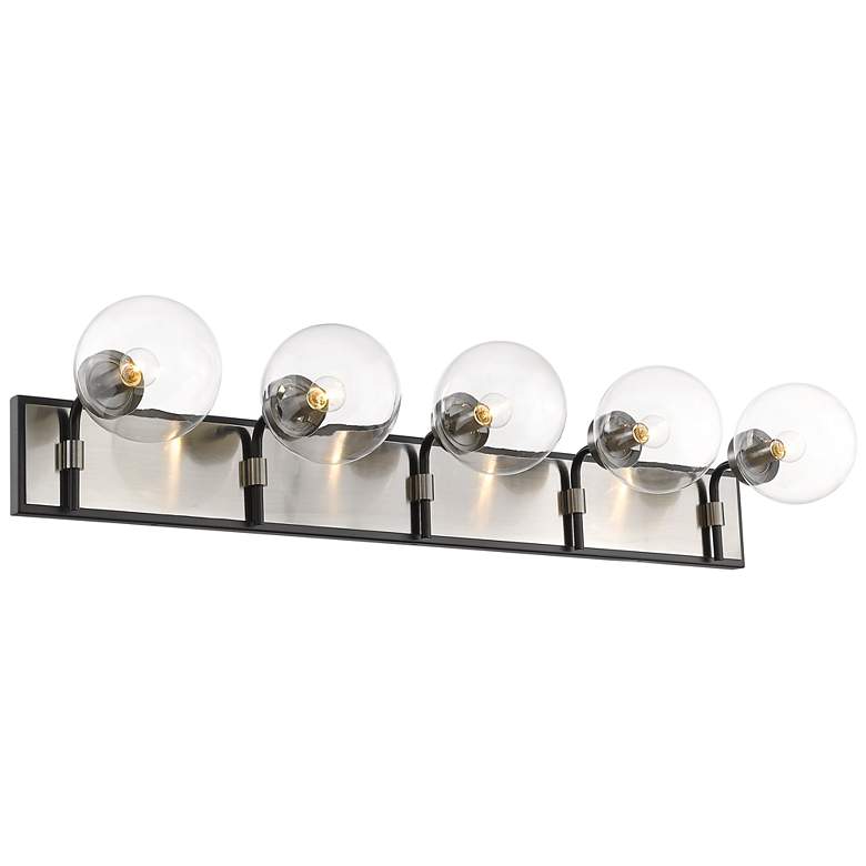 Image 1 Z-Lite Parsons 5 Light Vanity in Matte Black + Brushed Nickel