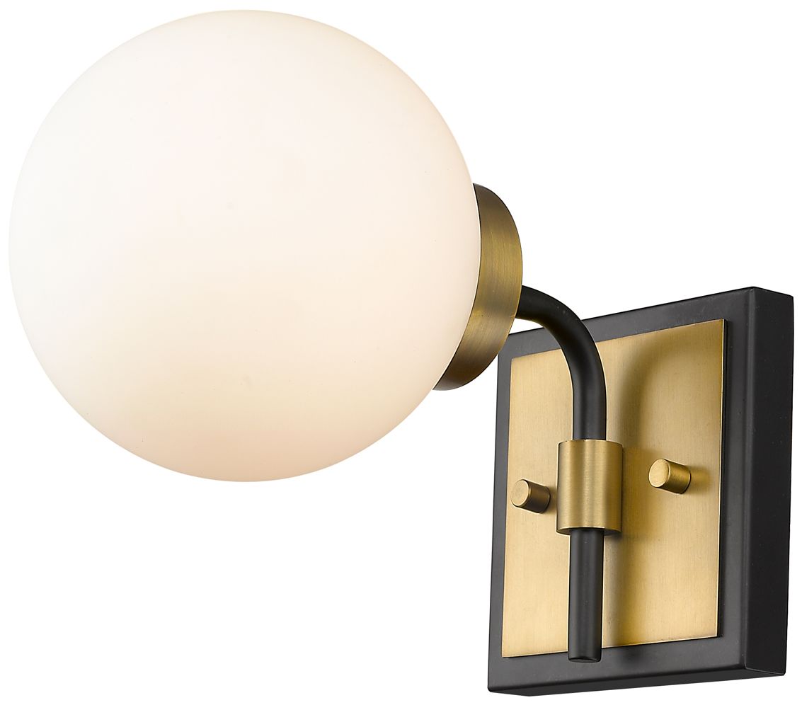 Z-Lite Parsons 7 3/4" High Matte Black and Brass Wall Sconce