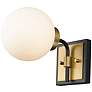 2_Z-Lite Parsons 7 3/4" High Matte Black and Brass Wall Sconce