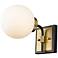 Z-Lite Parsons 7 3/4" High Matte Black and Brass Wall Sconce