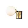 6_Z-Lite Parsons 7 3/4" High Matte Black and Brass Wall Sconce more views