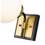 7_Z-Lite Parsons 7 3/4" High Matte Black and Brass Wall Sconce more views