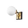 Z-Lite Parsons 7 3/4" High Matte Black and Brass Wall Sconce