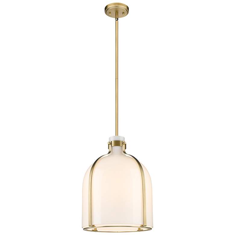 Image 1 Z-Lite Pearson 12 1/4 inch Wide Rubbed Brass Pendant Light