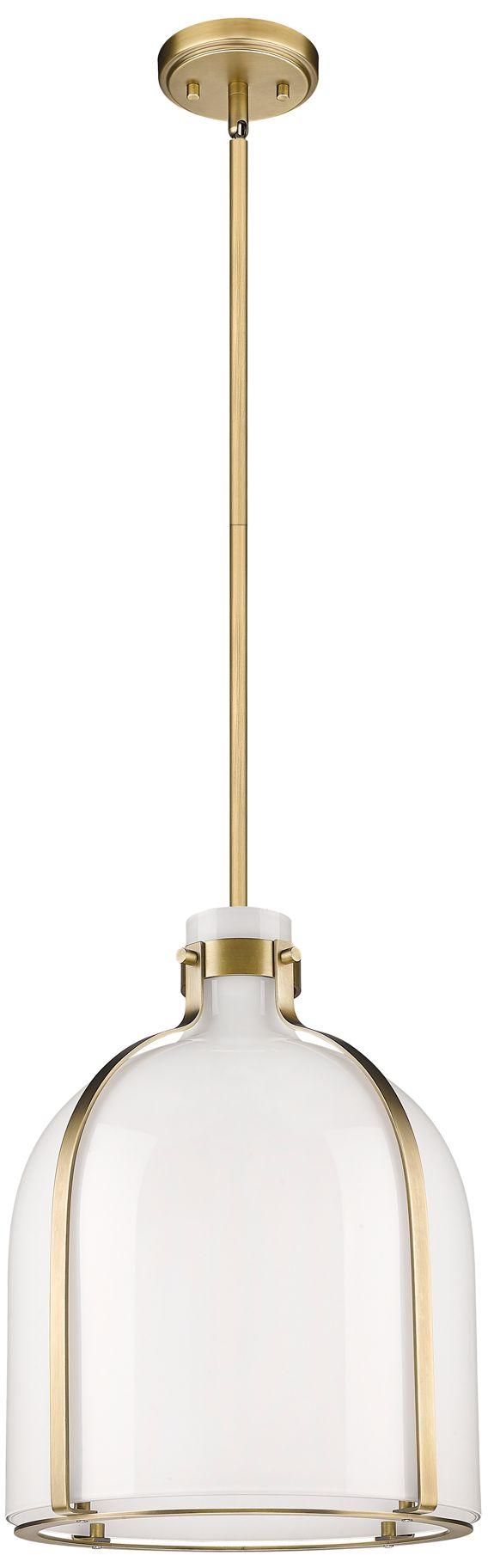 Image 7 Z-Lite Pearson 12 1/4" Wide Rubbed Brass Pendant Light more views