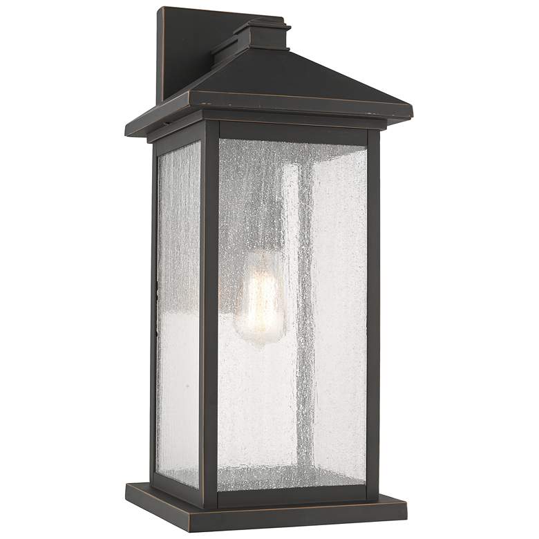 Image 1 Z-Lite Portland 1 Light Outdoor Wall Sconce in Oil Rubbed Bronze