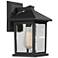 Z-Lite Portland 10 1/4" High Black and Clear Glass Wall Lantern Light