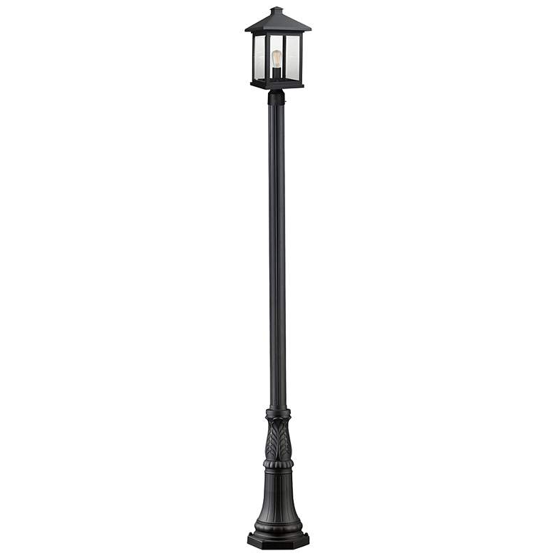 Image 1 Z-Lite Portland 112 1/4" High Black Outdoor Post Light with Base