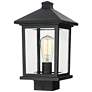 1_Z-Lite Portland 14 1/2" High Black Metal Outdoor Lantern Post Light