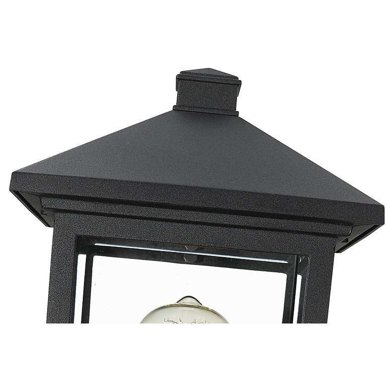 Image 4 Z-Lite Portland 14 1/2" High Black Metal Outdoor Lantern Post Light more views