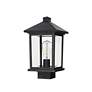 5_Z-Lite Portland 14 1/2" High Black Metal Outdoor Lantern Post Light more views