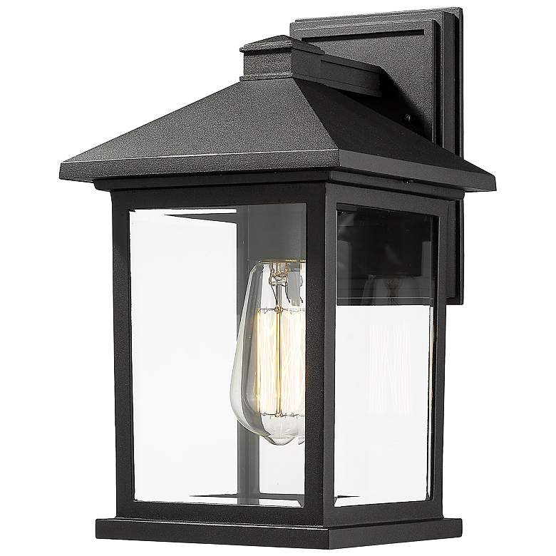 Image 1 Z-Lite Portland 14" High Black Traditional Outdoor Wall Light