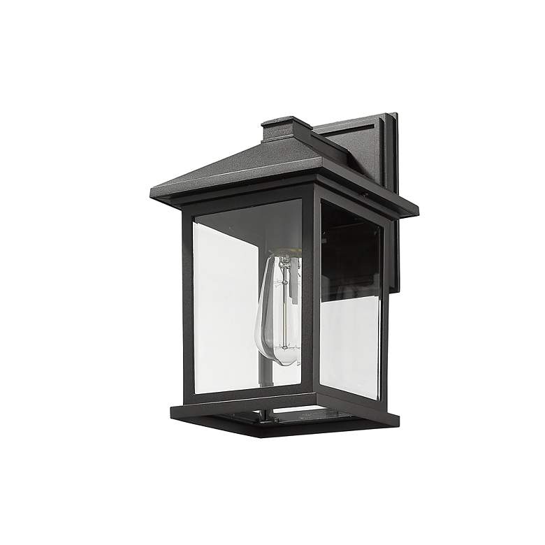 Image 7 Z-Lite Portland 14" High Black Traditional Outdoor Wall Light more views